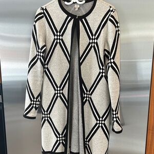 Tristan Black and Gray Checkered Cardigan